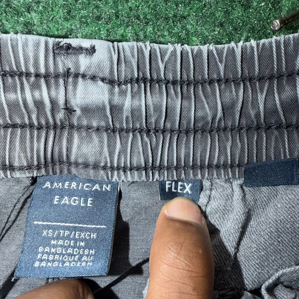 American Eagle AEO Flex Cargo Pants Men XS Elastic Drawstring Waist Baggy Y2K